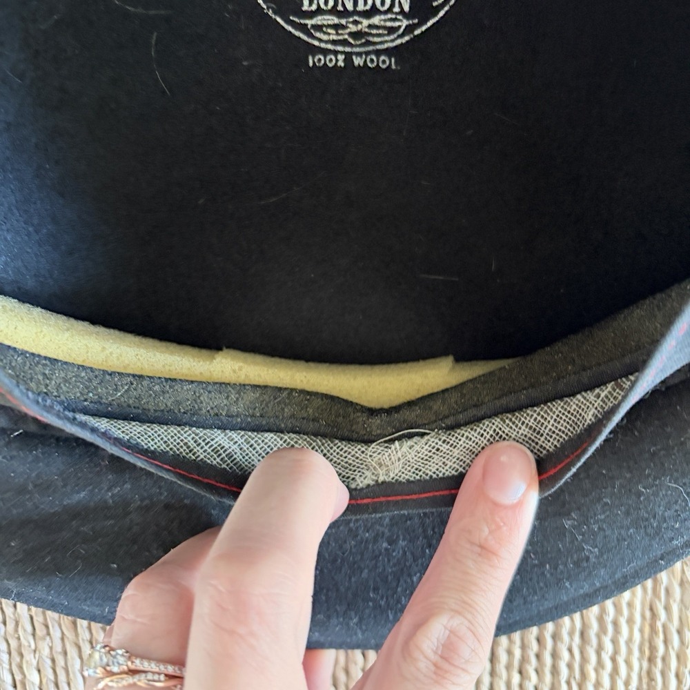 vtg COUNTRY GENTLEMAN Black LITE FELT Wool CUFFLEY Cap CABBIE Driver HAT Men's M - Picture 5 of 7